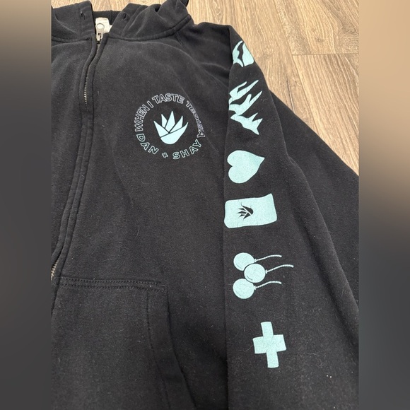 Dan & Shay Tequila Concert Zip Up Black Hoodie Size M - Picture 6 of 6